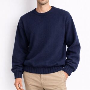 J.Crew Men’s 100% Brushed Merino Wool Navy Crewneck Sweater New No Tags M